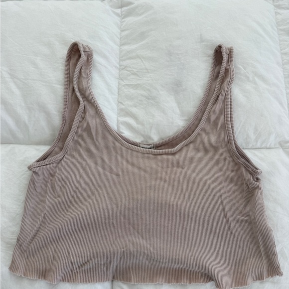 Garage Ribbed Tank Top in Light Brown - Picture 1 of 3